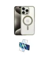ieg™ iPhone 15 Pro Max Kılıf Siluet Çizgi Serisi - Siyah 3D Antistatik Seramik Nano Ekran Koruyucu