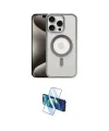 ieg™ iPhone 15 Pro Max Kılıf Siluet Çizgi Serisi - Siyah 3D Antistatik Seramik Nano Ekran Koruyucu