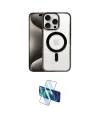 ieg™ iPhone 15 Pro Max Kılıf Siluet Çizgi Serisi - Siyah 3D Antistatik Seramik Nano Ekran Koruyucu