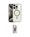 ieg™ iPhone 15 Pro Max Kılıf Siluet Çizgi Serisi - Siyah Bilvis 3D Cam Ekran Koruyucu