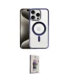 ieg™ iPhone 15 Pro Max Kılıf Siluet Çizgi Serisi - Siyah Bilvis 3D Cam Ekran Koruyucu