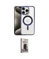 ieg™ iPhone 15 Pro Max Kılıf Siluet Çizgi Serisi - Siyah Bilvis Hayalet Cam Ekran Koruyucu