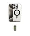 ieg™ iPhone 15 Pro Max Kılıf Siluet Çizgi Serisi - Siyah Joko Magic 5D Hayalet Cam