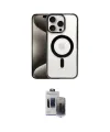 ieg™ iPhone 15 Pro Max Kılıf Siluet Çizgi Serisi - Siyah Vanessa Magic Hayalet Cam