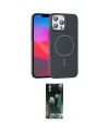 ieg™ iPhone 15 Pro Max Kılıf Siluet Doku Özel Seri - Siyah 360 Mat Full Body Arka Koruyucu