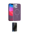ieg™ iPhone 15 Pro Max Kılıf Siluet Doku Özel Seri - Siyah 3D Antistatik Hayalet Cam Ekran Koruyucu
