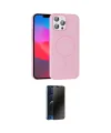 ieg™ iPhone 15 Pro Max Kılıf Siluet Doku Özel Seri - Siyah 3D Antistatik Hayalet Cam Ekran Koruyucu