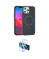 ieg™ iPhone 15 Pro Max Kılıf Siluet Doku Özel Seri - Siyah 3D Antistatik Seramik Nano Ekran Koruyucu