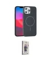 ieg™ iPhone 15 Pro Max Kılıf Siluet Doku Özel Seri - Siyah Bilvis 3D Cam Ekran Koruyucu