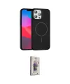 ieg™ iPhone 15 Pro Max Kılıf Siluet Doku Özel Seri - Siyah Bilvis 3D Cam Ekran Koruyucu