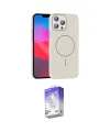 ieg™ iPhone 15 Pro Max Kılıf Siluet Doku Özel Seri - Siyah Bilvis 5in1 3D Magic Cam Ekran Koruyucu
