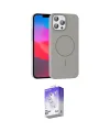 ieg™ iPhone 15 Pro Max Kılıf Siluet Doku Özel Seri - Siyah Bilvis 5in1 3D Magic Cam Ekran Koruyucu