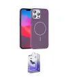ieg™ iPhone 15 Pro Max Kılıf Siluet Doku Özel Seri - Siyah Bilvis 5in1 5D Magic Hayalet Cam Ekran Koruyucu