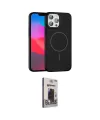 ieg™ iPhone 15 Pro Max Kılıf Siluet Doku Özel Seri - Siyah Bilvis Hayalet Cam Ekran Koruyucu
