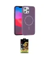 ieg™ iPhone 15 Pro Max Kılıf Siluet Doku Özel Seri - Siyah Buffer Cam Ekran Koruyucu