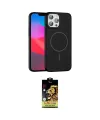 ieg™ iPhone 15 Pro Max Kılıf Siluet Doku Özel Seri - Siyah Buffer Cam Ekran Koruyucu