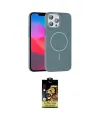 ieg™ iPhone 15 Pro Max Kılıf Siluet Doku Özel Seri - Siyah Buffer Cam Ekran Koruyucu