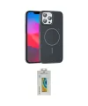 ieg™ iPhone 15 Pro Max Kılıf Siluet Doku Özel Seri - Siyah Polymer Nano Ekran Koruyucu