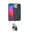ieg™ iPhone 15 Pro Max Kılıf Siluet Doku Özel Seri - Siyah Vanessa Magic Hayalet Cam