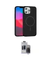 ieg™ iPhone 15 Pro Max Kılıf Siluet Doku Özel Seri - Siyah Vanessa Magic Hayalet Cam