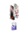 ieg™ iPhone 15 Pro Max Kılıf Siluet Doku - Siyah Bilvis 5in1 5D Magic Hayalet Cam Ekran Koruyucu