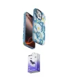 ieg™ iPhone 15 Pro Max Kılıf Siluet Doku - Siyah Bilvis 5in1 5D Magic Hayalet Cam Ekran Koruyucu