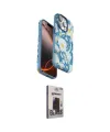 ieg™ iPhone 15 Pro Max Kılıf Siluet Doku - Siyah Bilvis Hayalet Cam Ekran Koruyucu