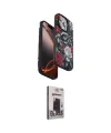 ieg™ iPhone 15 Pro Max Kılıf Siluet Doku - Siyah Bilvis Hayalet Cam Ekran Koruyucu
