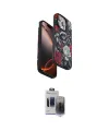 ieg™ iPhone 15 Pro Max Kılıf Siluet Doku - Siyah Vanessa Magic Hayalet Cam