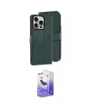 ieg™ iPhone 15 Pro Max Kılıf Siluet Işık Serisi - Siyah Bilvis 5in1 5D Magic Hayalet Cam Ekran Koruyucu