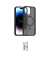 ieg™ iPhone 15 Pro Max Kılıf Siluet Minimal Prime - Siyah Bilvis 0.18mm Plus Cam Ekran Koruyucu