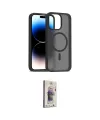 ieg™ iPhone 15 Pro Max Kılıf Siluet Minimal Prime - Siyah Bilvis 3D Cam Ekran Koruyucu