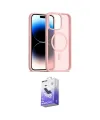 ieg™ iPhone 15 Pro Max Kılıf Siluet Minimal Prime - Siyah Bilvis 5in1 5D Magic Hayalet Cam Ekran Koruyucu