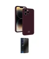 ieg™ iPhone 15 Pro Max Kılıf Vadi Çizgi Prime - Siyah 3D Antistatik Hayalet Cam Ekran Koruyucu
