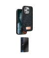 ieg™ iPhone 15 Pro Max Kılıf Vadi Klasik Serisi - Siyah 3D Antistatik Hayalet Cam Ekran Koruyucu