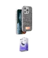 ieg™ iPhone 15 Pro Max Kılıf Vadi Klasik Serisi - Siyah Bilvis 5in1 5D Magic Hayalet Cam Ekran Koruyucu