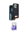 ieg™ iPhone 15 Pro Max Kılıf Vadi Klasik Serisi - Siyah Bilvis 5in1 5D Magic Hayalet Cam Ekran Koruyucu