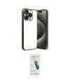 ieg™ iPhone 15 Pro Max Kılıf Vadi Minimal - Şeffaf Pasifik Cam Ekran Koruyucu