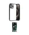 ieg™ iPhone 15 Pro Max Kılıf Vadi Minimal - Siyah 360 Mat Full Body Arka Koruyucu