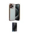 ieg™ iPhone 15 Pro Max Kılıf Vadi Minimal - Siyah 3D Antistatik Hayalet Cam Ekran Koruyucu