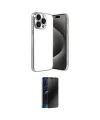 ieg™ iPhone 15 Pro Max Kılıf Vadi Minimal - Siyah 3D Antistatik Hayalet Cam Ekran Koruyucu