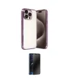 ieg™ iPhone 15 Pro Max Kılıf Vadi Minimal - Siyah 3D Antistatik Hayalet Cam Ekran Koruyucu