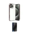 ieg™ iPhone 15 Pro Max Kılıf Vadi Minimal - Siyah 3D Antistatik Hayalet Cam Ekran Koruyucu