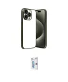 ieg™ iPhone 15 Pro Max Kılıf Vadi Minimal - Siyah Bilvis 0.18mm Plus Cam Ekran Koruyucu