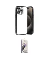 ieg™ iPhone 15 Pro Max Kılıf Vadi Minimal - Siyah Bilvis 3D Mat Cam Ekran Koruyucu
