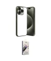ieg™ iPhone 15 Pro Max Kılıf Vadi Minimal - Siyah Bilvis 3D Mat Cam Ekran Koruyucu