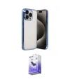 ieg™ iPhone 15 Pro Max Kılıf Vadi Minimal - Siyah Bilvis 5in1 5D Magic Hayalet Cam Ekran Koruyucu