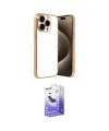 ieg™ iPhone 15 Pro Max Kılıf Vadi Minimal - Siyah Bilvis 5in1 5D Magic Hayalet Cam Ekran Koruyucu