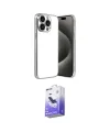 ieg™ iPhone 15 Pro Max Kılıf Vadi Minimal - Siyah Bilvis 5in1 5D Magic Hayalet Cam Ekran Koruyucu