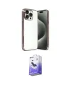 ieg™ iPhone 15 Pro Max Kılıf Vadi Minimal - Siyah Bilvis 5in1 5D Magic Hayalet Cam Ekran Koruyucu